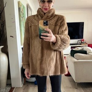 Classic Brown Teddy Jacket - Luxury real mink Fur Women's Coat